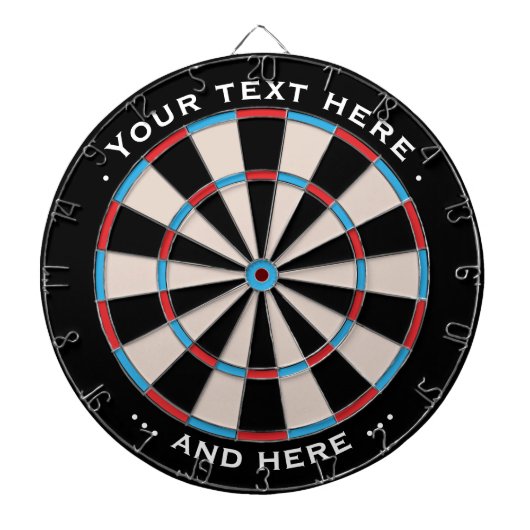 Dartboard Blue Classic Custom Text Gift Dartbord (Voorkant)