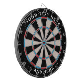 Dartboard Blue Classic Custom Text Gift Dartbord (Voorkant Links)