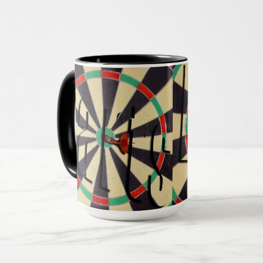 Dartboard Bullseye, Combo Coffee-Mok Mok (Voorkant links)