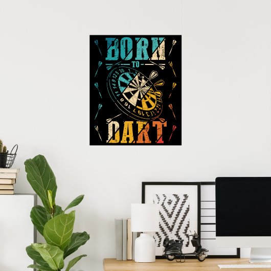 Dartboard Dart Player Darts Poster (Thuiskantoor)