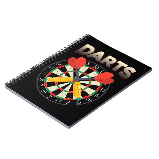 Dartboard Dart Retro Darts Player Notitieboek (Linkerzijde)