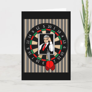 Dartboard Dart Speler Met Dartpijlen Kaart