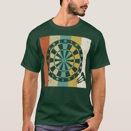 Dartboard Darts Gooi Retro T-shirt (Voorkant)