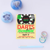 Dartboard Design, Darts Toernooi Adverteren Flyer (Enkel)