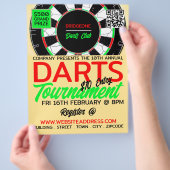 Dartboard Design, Darts Toernooi Adverteren Flyer (Hand)