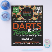 Dartboard Design, Darts Tournament Flyer (Enkel)