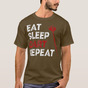 Dartboard Eet Slaap Dart Herhaal Dart Speler T-shirt