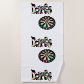 Dartboard Et Nom Du Feu, Serviette De Plage (Devant)