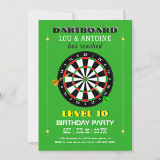 Dartboard Gamer Birthday Invitation