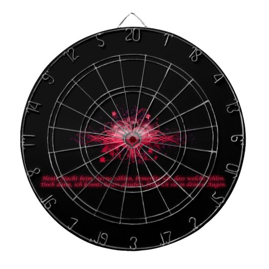 Dartboard Herz Pink und Schwarz Dartbord (Voorkant)