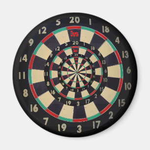 Dartboard in drie lagen, rond magneet