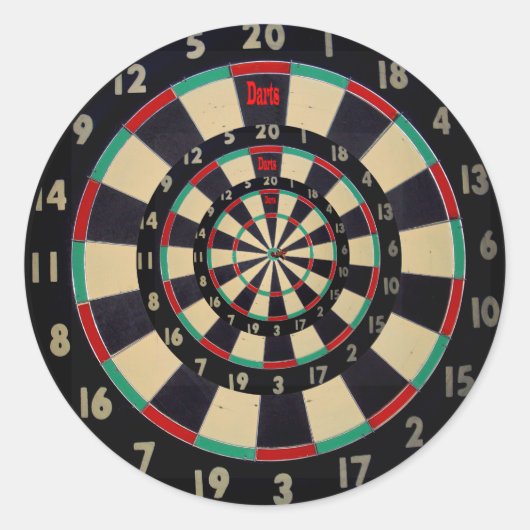 Dartboard in drie lagen, ronde sticker (Voorkant)