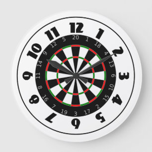 Dartboard-klok Grote Klok