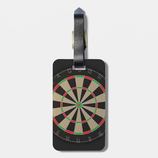 Dartboard Lover Bagagelabel (Achterkant verticaal)