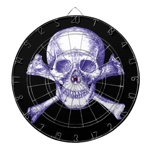 Dartboard met Botten voor schedel en dwars Dartbord (Voorkant)