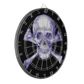 Dartboard met Botten voor schedel en dwars Dartbord (Voorkant Links)