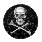 Dartboard met Botten voor schedel en dwars Dartbord (Voorkant)