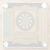 Dartboard met cricket Scoring Glazen Onderzetter (Achterkant)