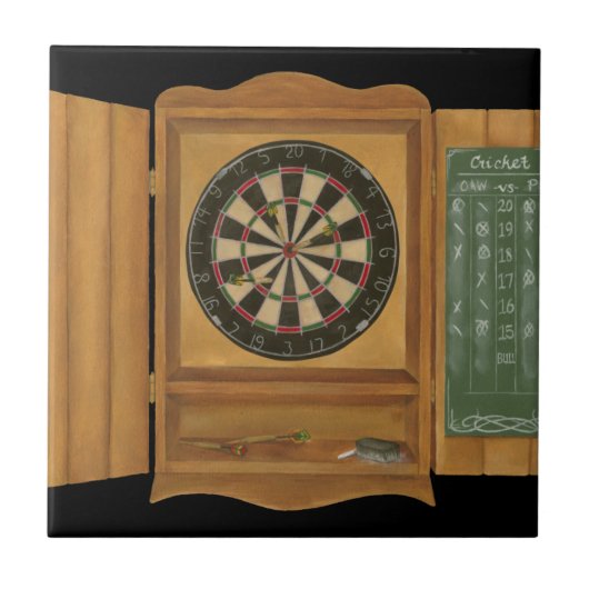 Dartboard met Cricket Scoring Tegeltje (Voorkant)