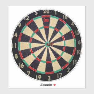 Dartboard met dart, sticker