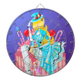 Dartboard met gehakte dame op 'Birthday Cake' Dartbord (Voorkant)