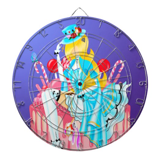 Dartboard met gehakte dame op 'Birthday Cake' Dartbord (Voorkant)