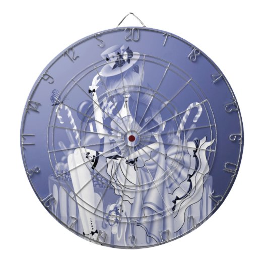 Dartboard met gehakte dame op 'Birthday Cake' Dartbord (Voorkant)