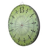 Dartboard met geprojecteerde 13e-uursklok dartbord (Voorkant Rechts)
