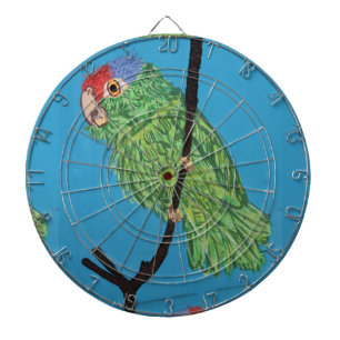 dartboard met groene papegaai dartbord