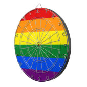 Dartboard met LGBT Rainbow Pride Vlag Dartbord (Voorkant Rechts)