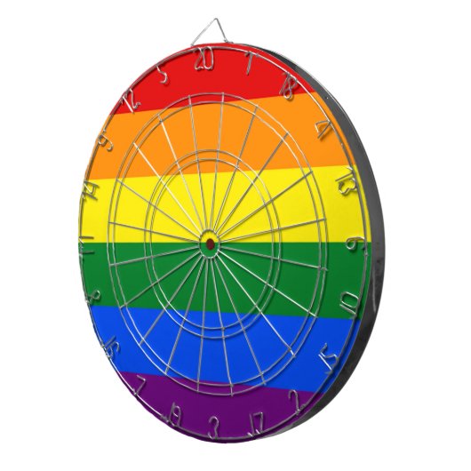 Dartboard met LGBT Rainbow Pride Vlag Dartbord (Voorkant Rechts)