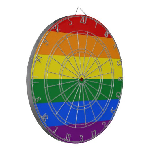 Dartboard met LGBT Rainbow Pride Vlag Dartbord (Voorkant Links)