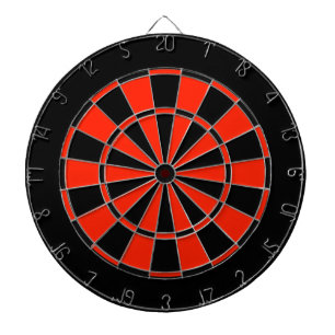Dartboard met rood en zwart dartbord