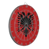 Dartboard met vlag van Albanië Dartbord (Voorkant Links)