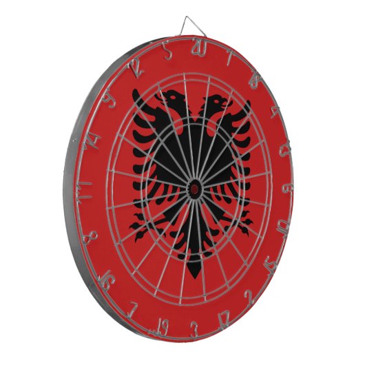 Dartboard met vlag van Albanië Dartbord (Voorkant Links)