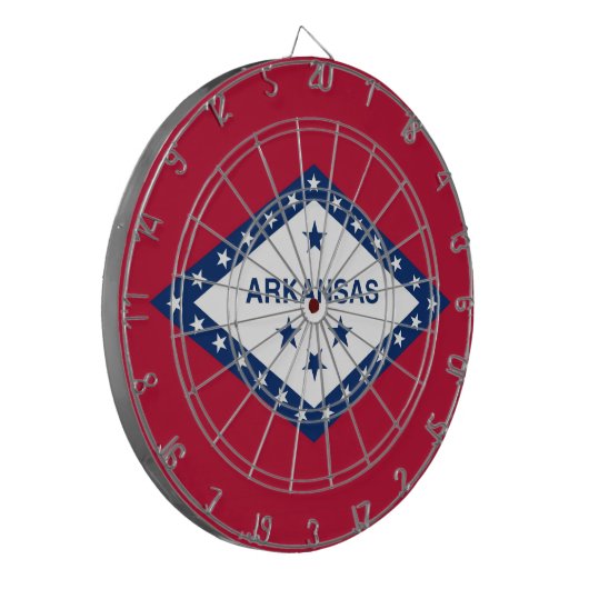Dartboard met vlag van Arkansas, Verenigde Staten Dartbord (Voorkant Links)