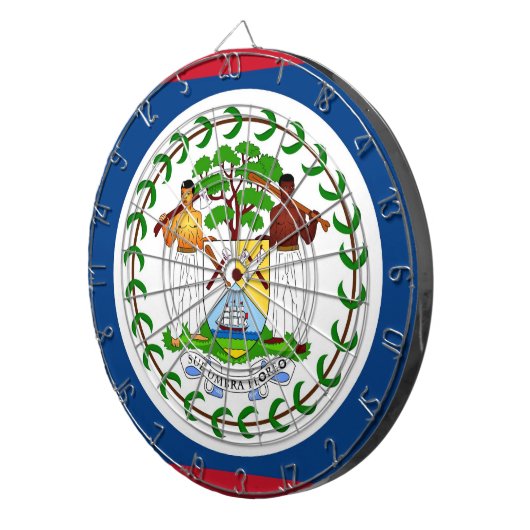 Dartboard met vlag van Belize Dartbord (Voorkant Rechts)