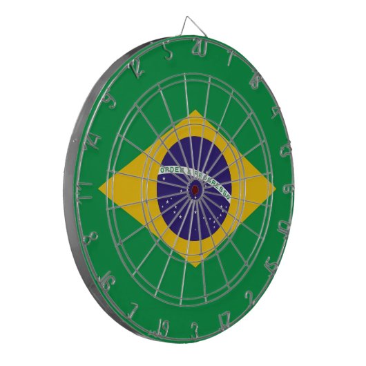 Dartboard met vlag van Brazilië Dartbord (Voorkant Links)