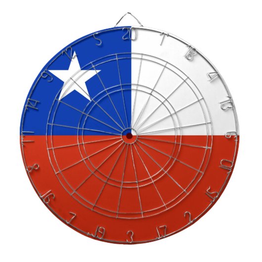 Dartboard met vlag van Chili Dartbord (Voorkant)