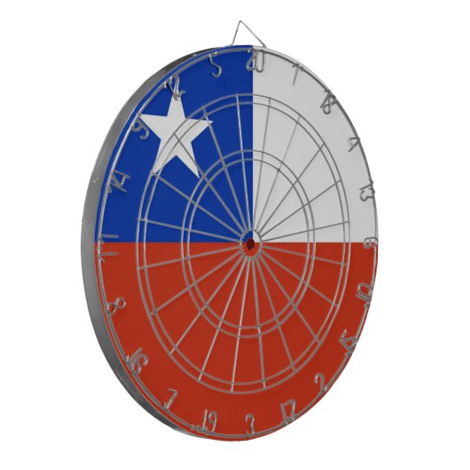 Dartboard met vlag van Chili Dartbord (Voorkant Links)