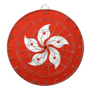 Dartboard met vlag van Hong Kong, China Dartbord