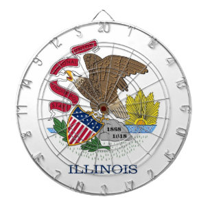 Dartboard met vlag van Illinois, Verenigde Staten Dartbord