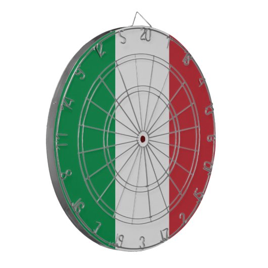 Dartboard met vlag van Italië Dartbord (Voorkant Links)