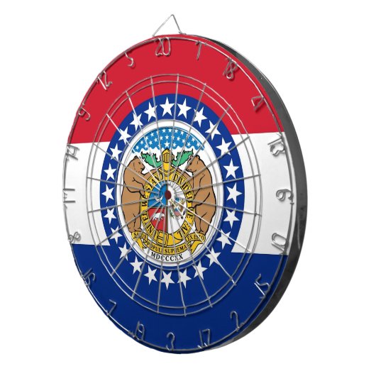 Dartboard met vlag van Missouri, VS Dartbord (Voorkant Rechts)