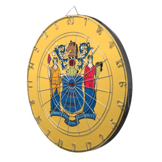 Dartboard met vlag van New Jersey, VS Dartbord (Voorkant Rechts)