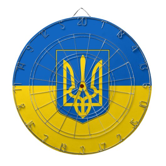 Dartboard met vlag van Oekraïne Dartbord (Voorkant)