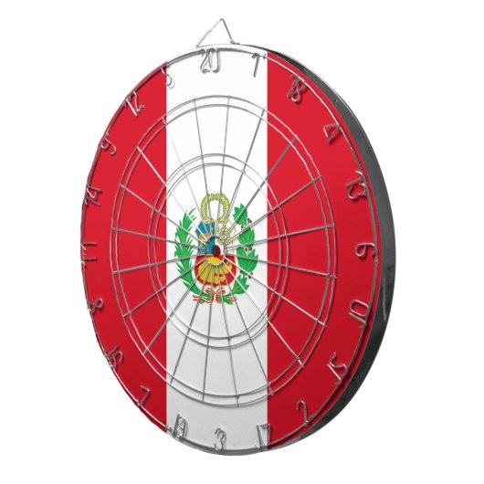 Dartboard met vlag van Peru Dartbord (Voorkant Rechts)