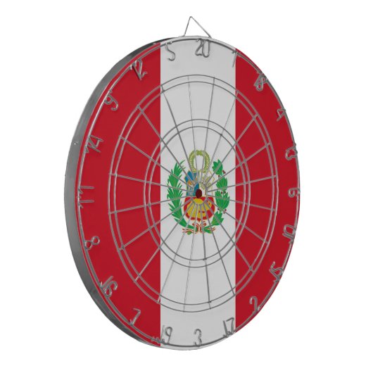 Dartboard met vlag van Peru Dartbord (Voorkant Links)