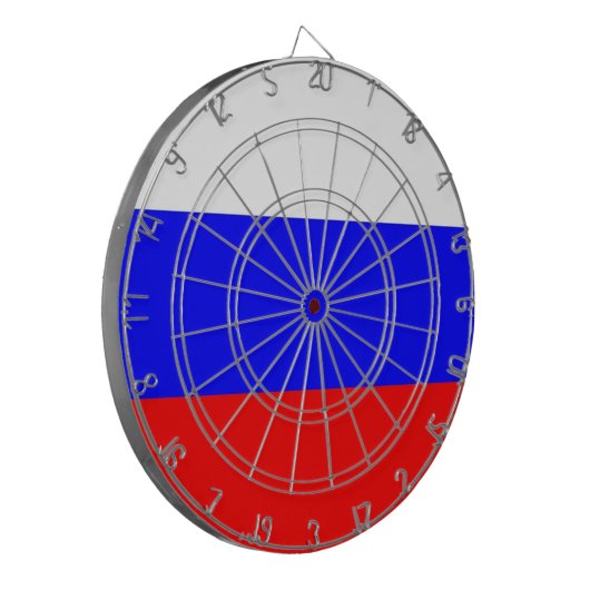 Dartboard met vlag van Rusland Dartbord (Voorkant Links)