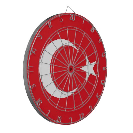 Dartboard met vlag van Turkije Dartbord (Voorkant Links)
